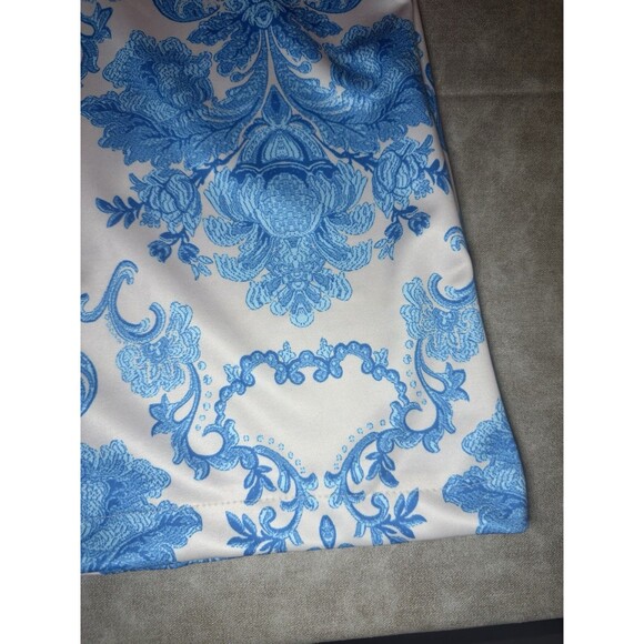 NWT! Order Plus Blue Printed Button Long Sleeve Pocketed Duster Jacket Sz 3XL - Picture 3 of 7